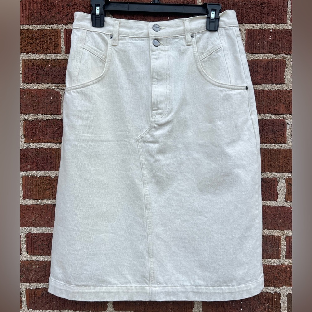 Frame Denim Vintage White Knee Length Skirt size 28 New without Tags